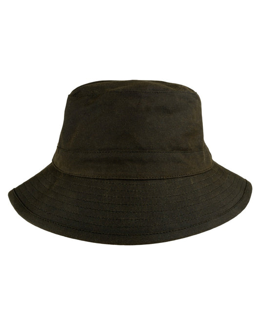 Green coloured Jack Pyke Wax Bucket Hat on white background #colour_green