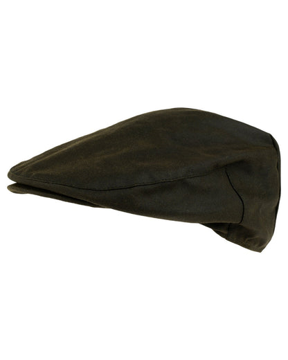 Green coloured Jack Pyke Wax Flat Cap on white background #colour_green