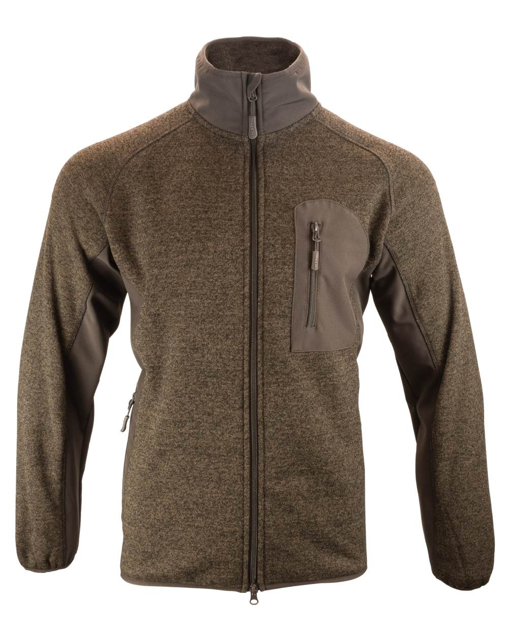 Brown coloured Jack Pyke Weardale Knitted Jacket on white background #colour_brown