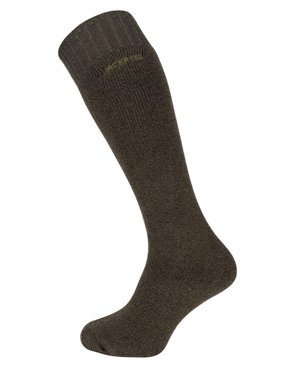 Green coloured Jack Pyke Wellington Boot Socks on white background #colour_green