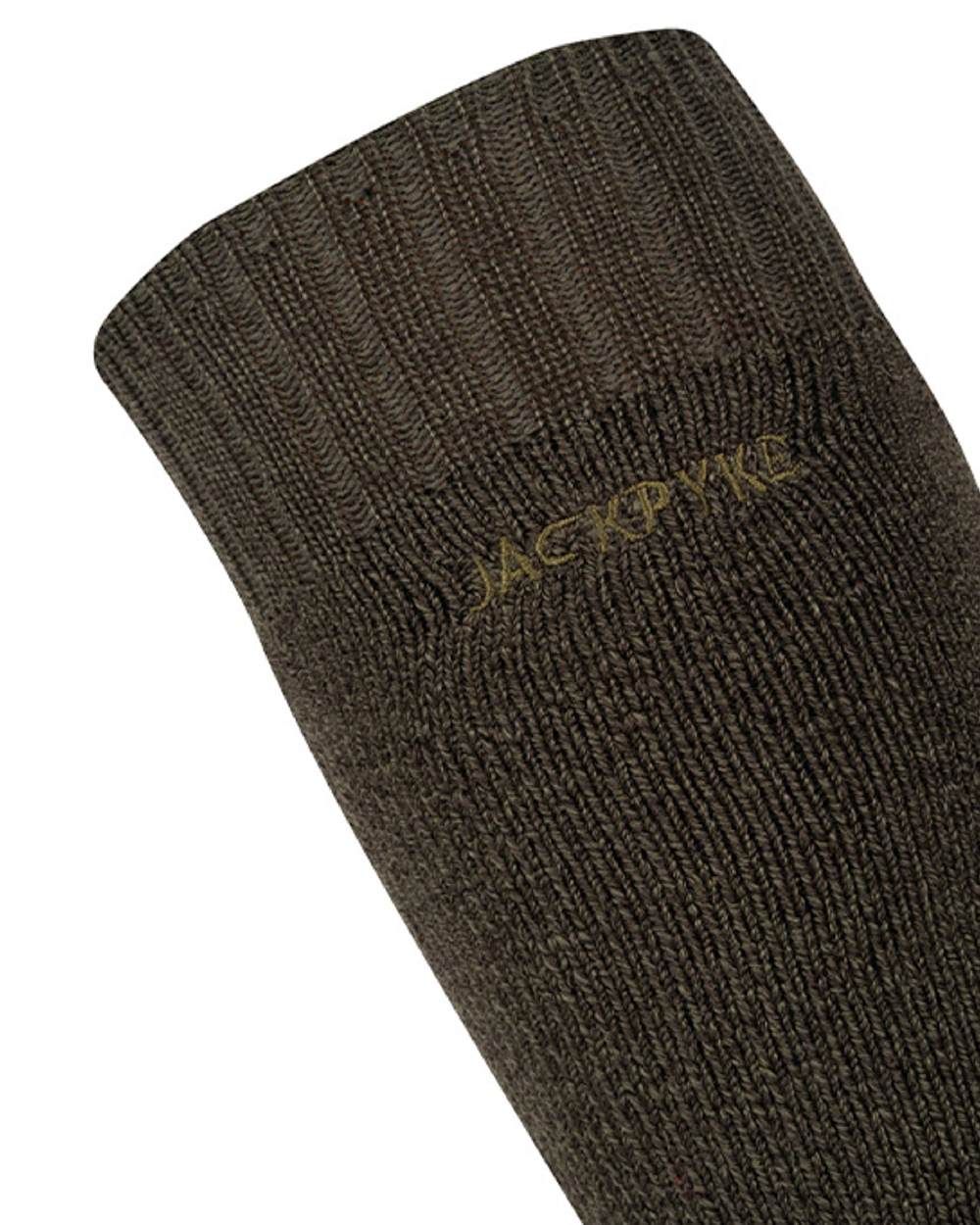 Green coloured Jack Pyke Wellington Boot Socks on white background #colour_green