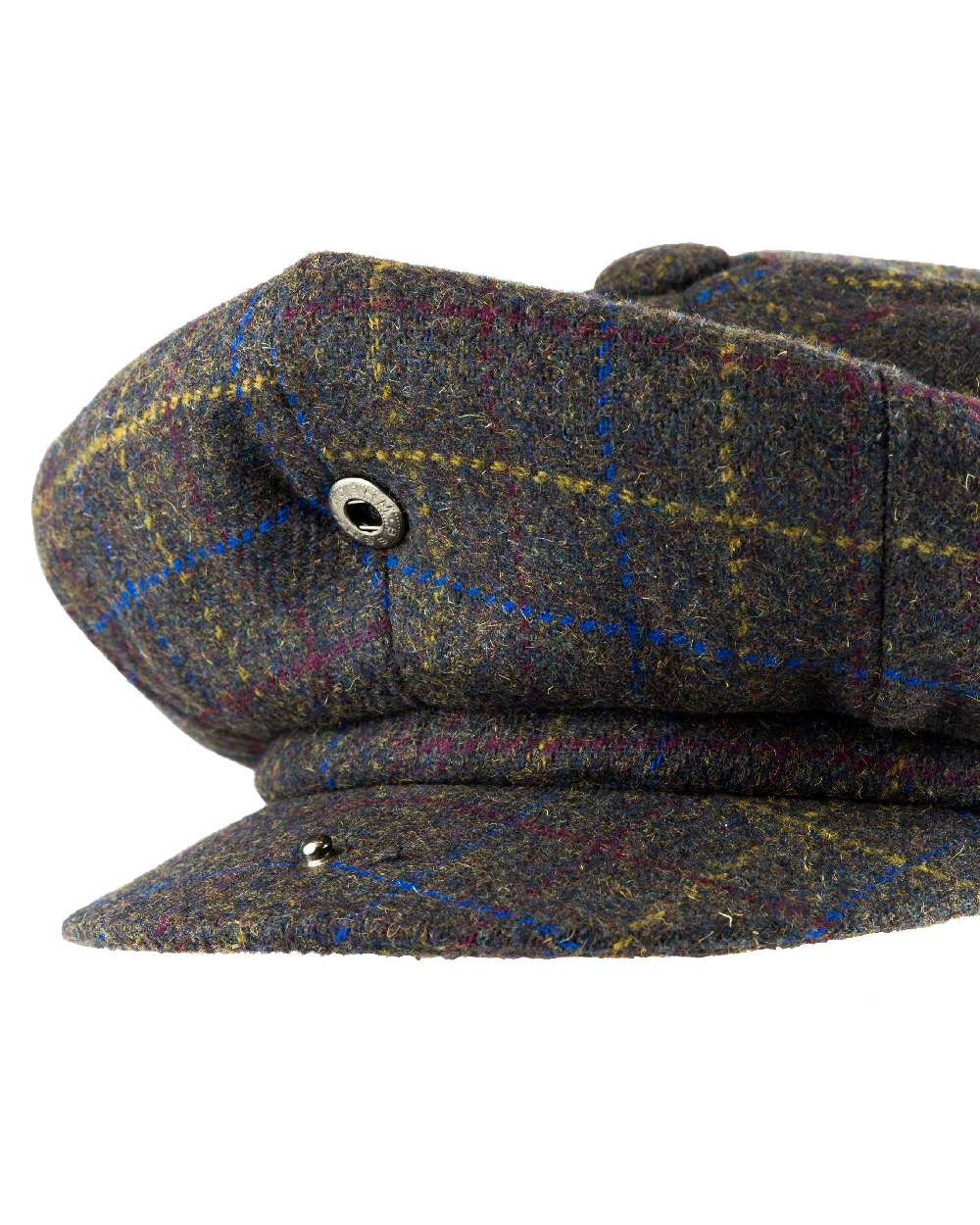 Brown Check coloured Jack Pyke Wool Blend Baker Boy Hat on white background #colour_brown-check