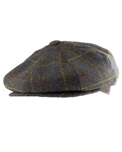 Brown Check coloured Jack Pyke Wool Blend Baker Boy Hat on white background #colour_brown-check