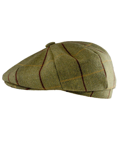 Tweed Green coloured Jack Pyke Wool Blend Baker Boy Hat on white background #colour_tweed-green