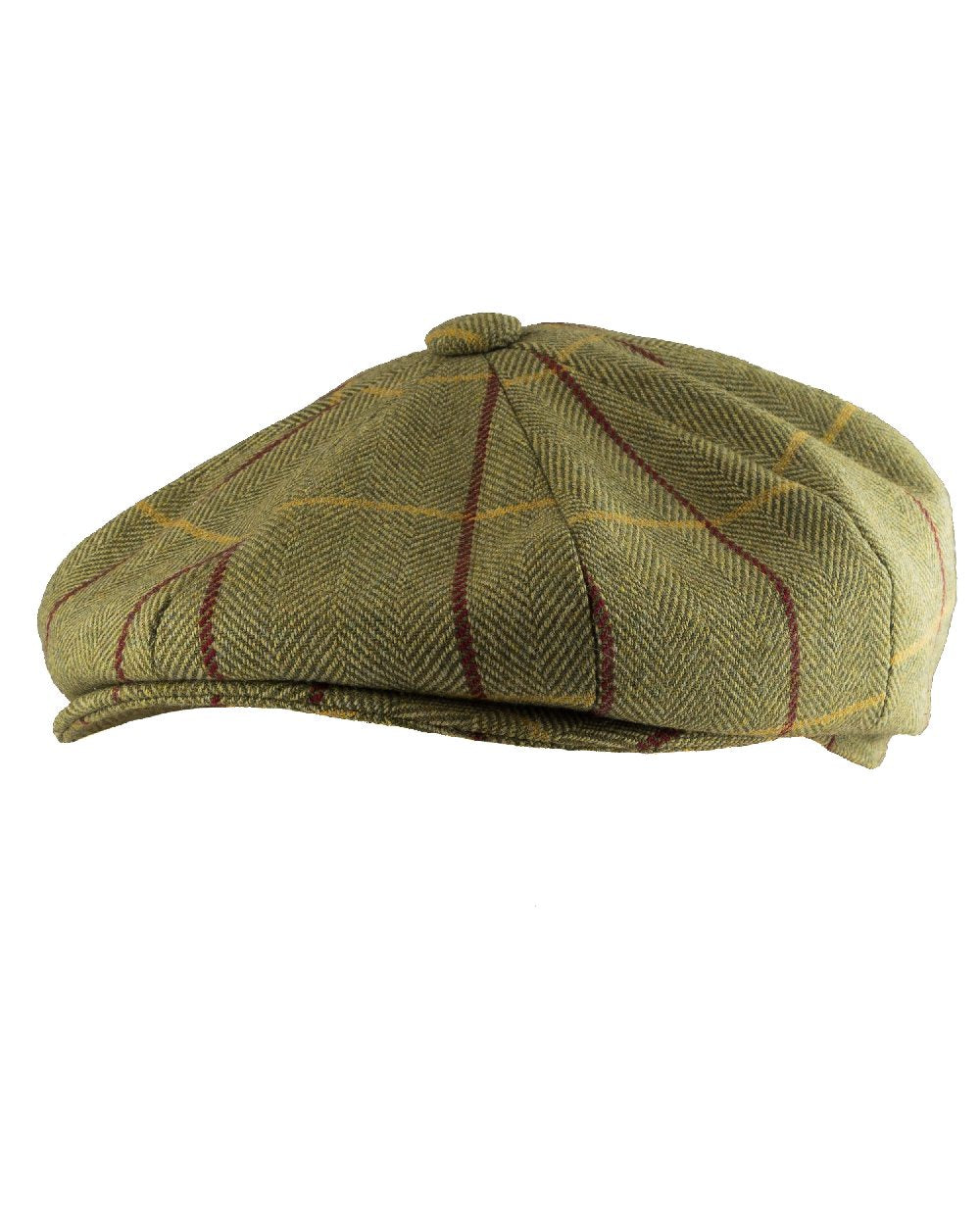 Tweed Green coloured Jack Pyke Wool Blend Baker Boy Hat on white background #colour_tweed-green