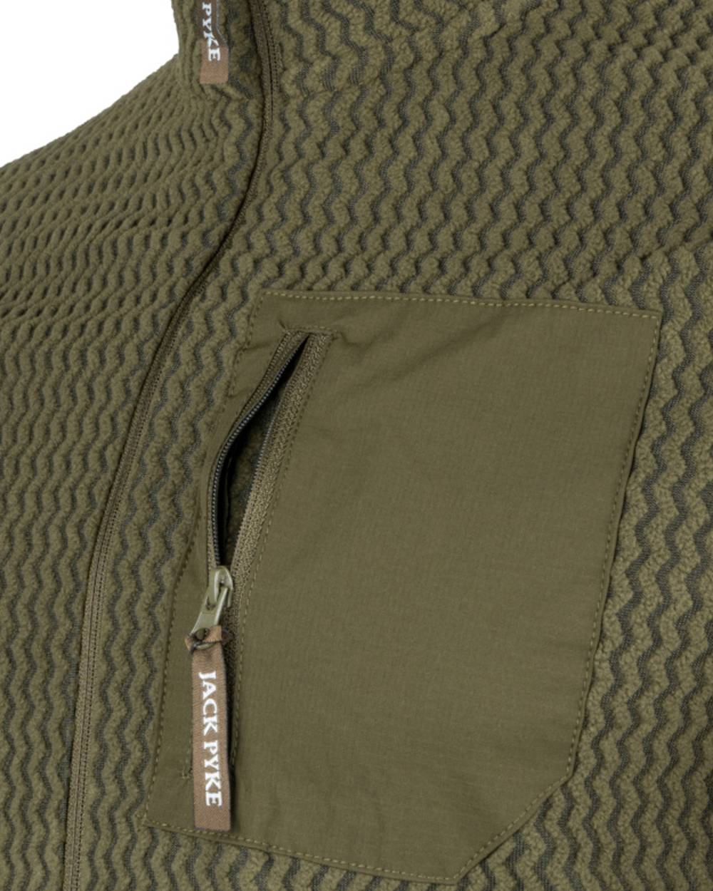 Green coloured Jack Pyke Z Fleece Pullover on white background #colour_green
