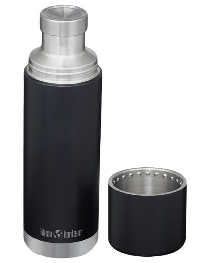 Black coloured Klean Kanteen Insulated TKPro Flask on white background #colour_black