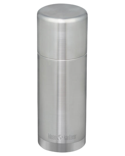 Brushed Stainless coloured Klean Kanteen Insulated TKPro Flask on white background #colour_brushed-stainless