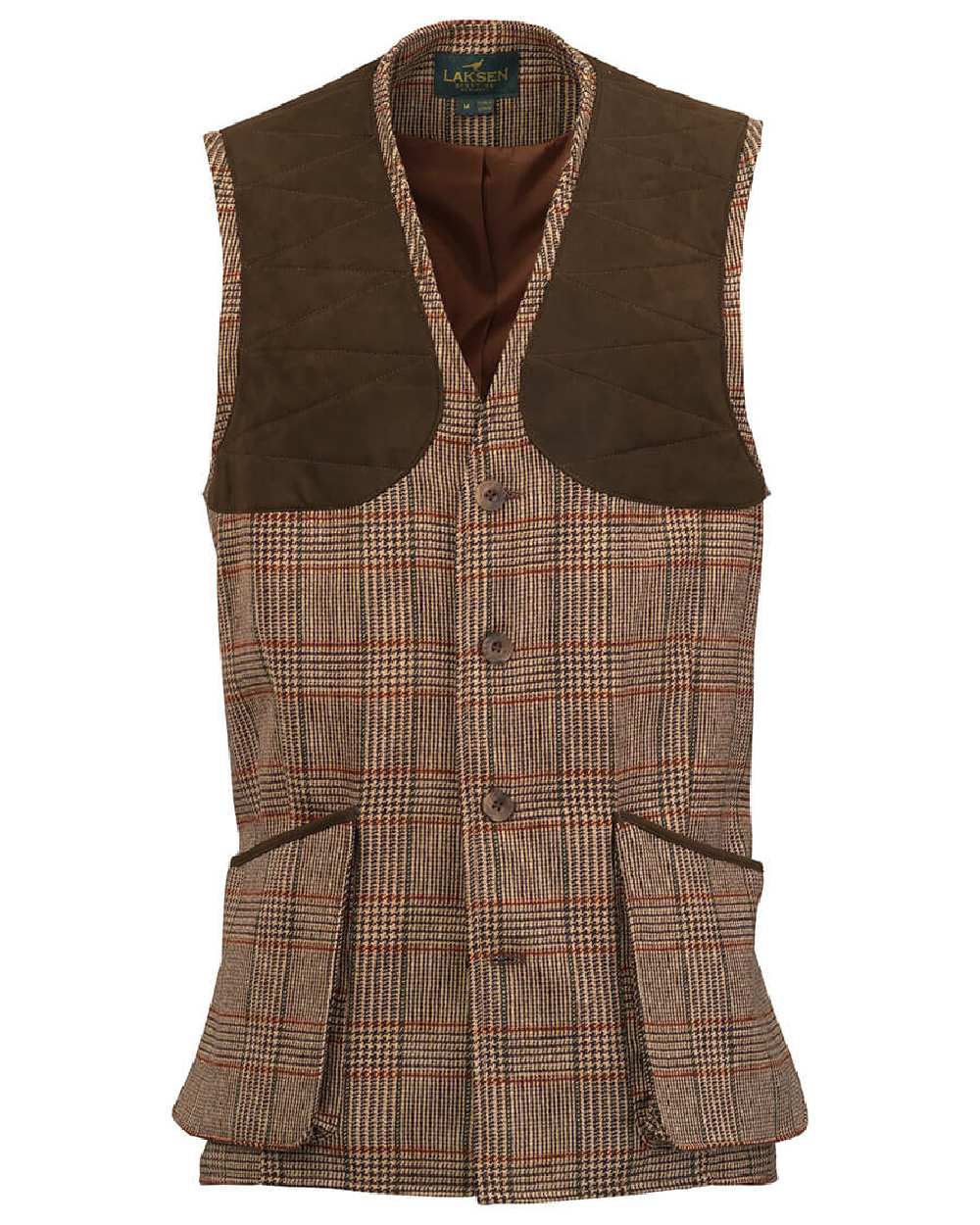 Cavendish Tweed coloured Laksen Cavendish Leith Tweed Shooting Vest on white background #colour_cavendish-tweed