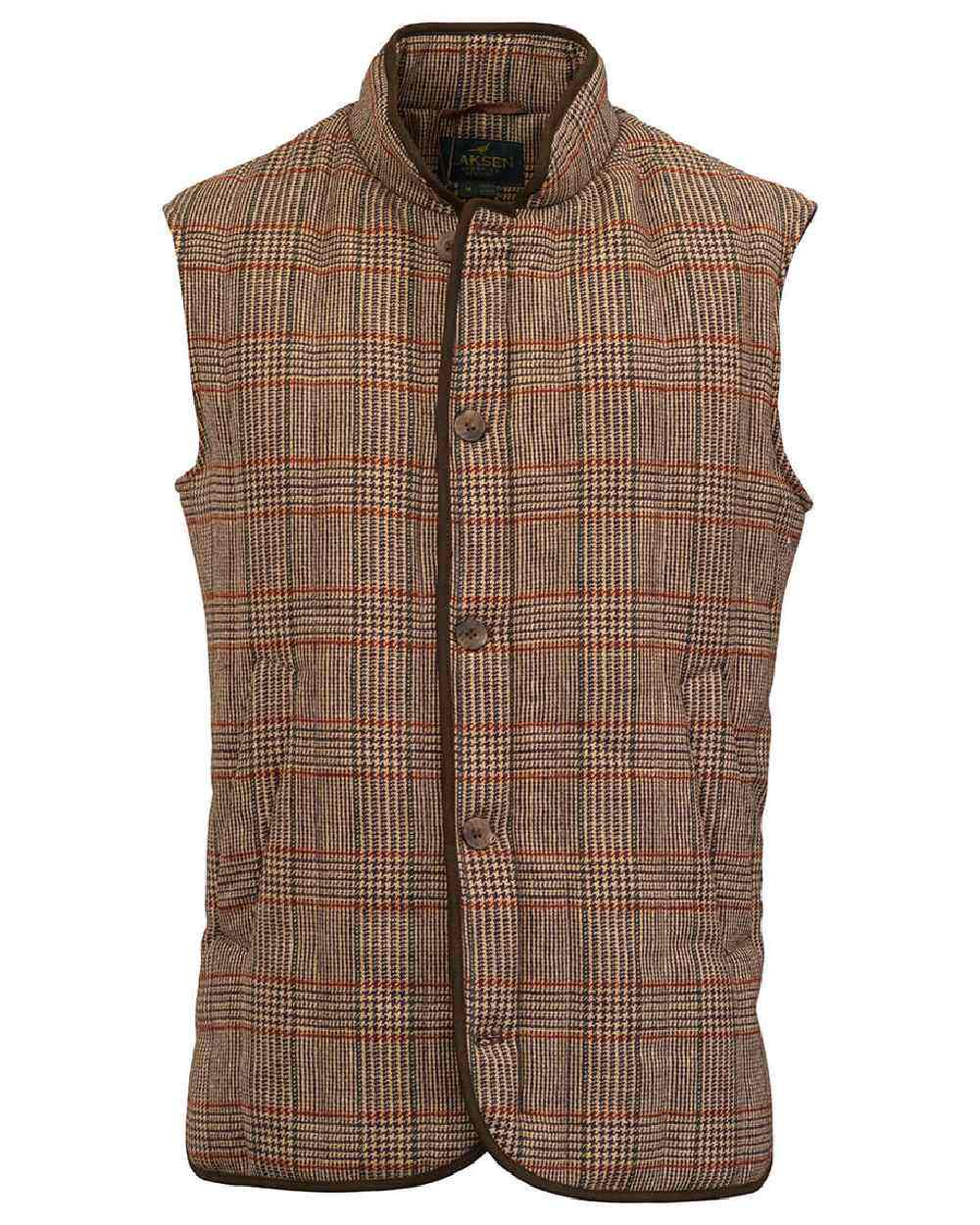 Cavendish Tweed coloured Laksen Cavendish Tweed Vertical Quilted Vest on white background #colour_cavendish-tweed
