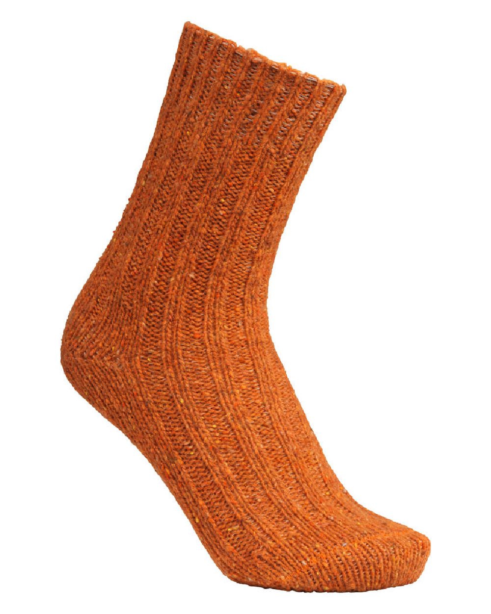 Orange coloured Laksen Firenze Wool Socks on white background #colour_orange