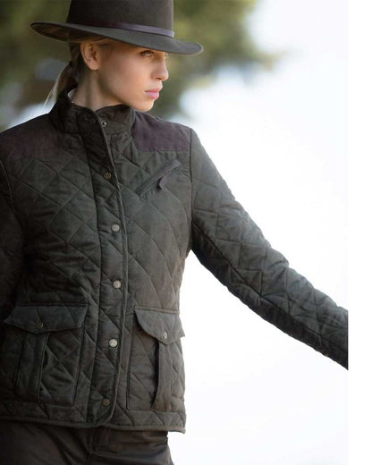 Laksen Lady Hampton Quilted Jacket in Olive #colour_olive