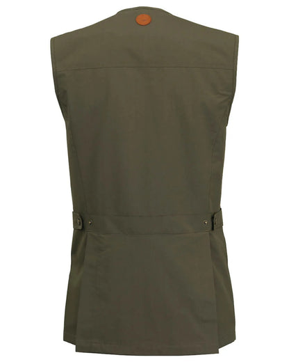 Olive coloured Laksen Marsh Shooting Vest on white background #colour_olive