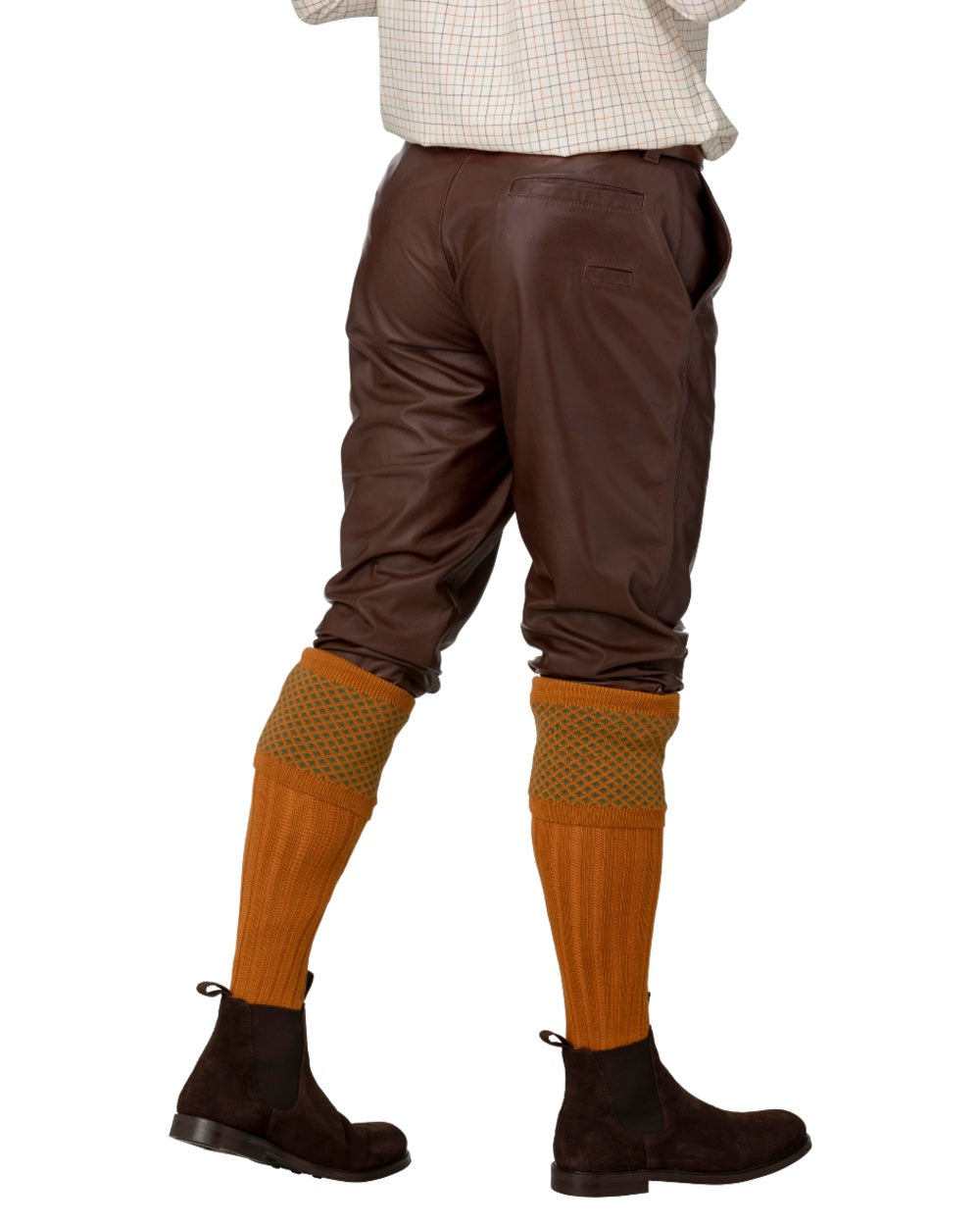 Savanna Brown coloured Laksen Mens Ardennes Leather Breeks on white background #colour_savanna-brown