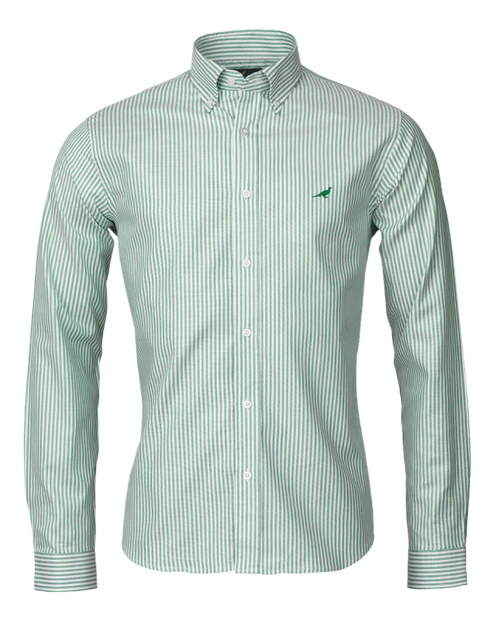Green Coloured Laksen Mens Eton 100% Oxford Cotton Shirt on white background #colour_green