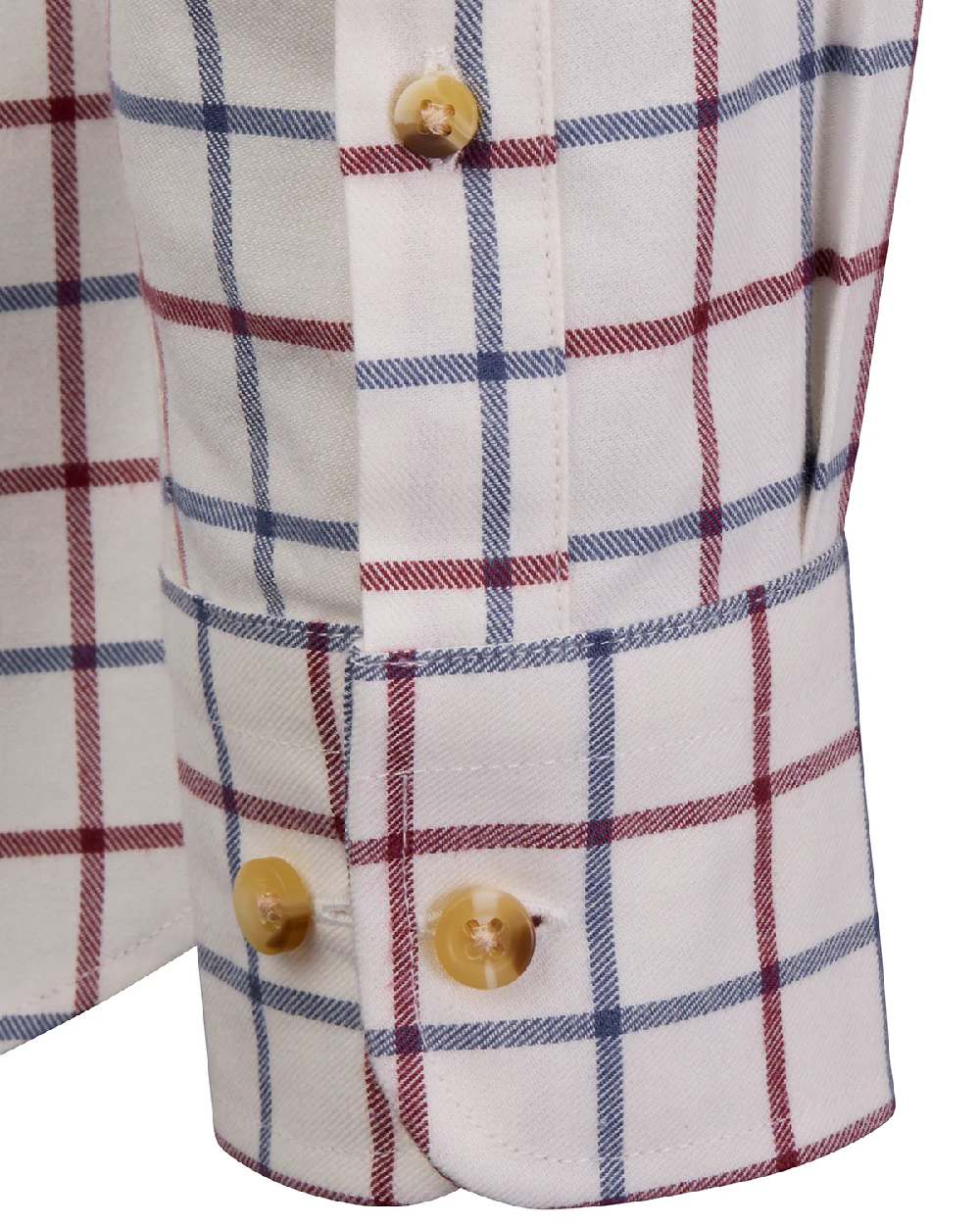 Corn Blue Bordeaux Coloured Laksen Mens Gable Brushed Organic Cotton Shirt on white background #colour_corn-blue-bordeaux