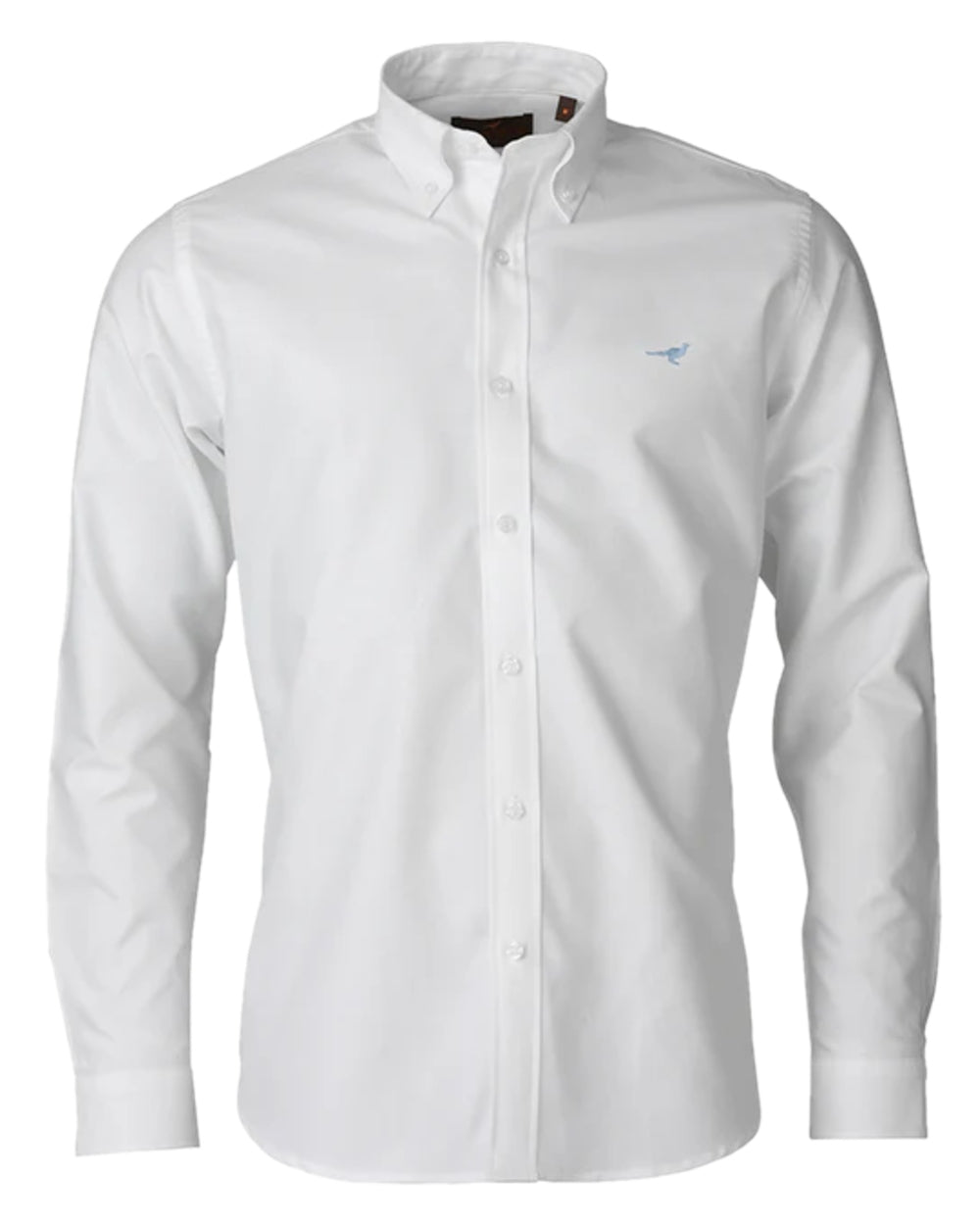 White Coloured Laksen Mens Harvard Oxford Shirt on white background #colour_white