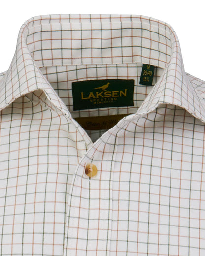 Olive Rum Coloured Laksen Mens Irving Cotton Wool Shirt on white background #colour_olive-rum