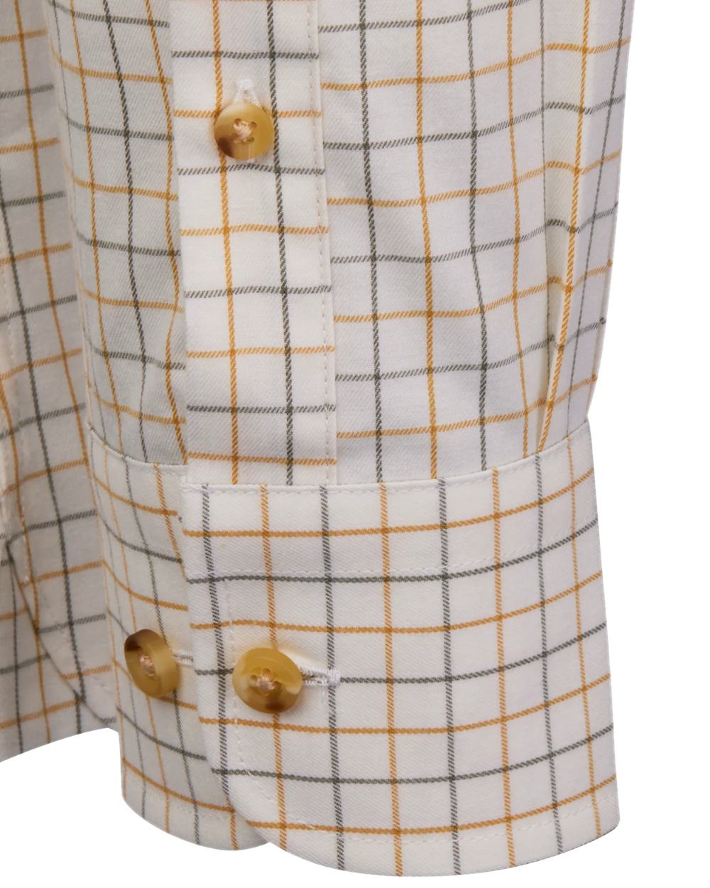 Gorse Olive Coloured Laksen Mens Jerrod Cotton Wool Shirt on white background #colour_gorse-olive