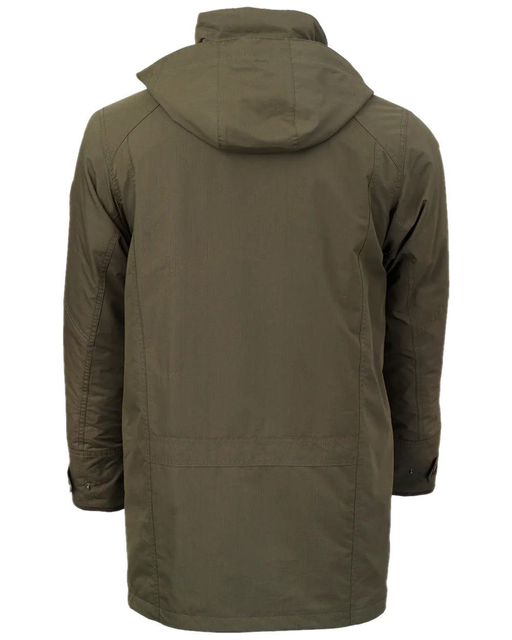 Olive Coloured Laksen Mens Marsh ISO Coat on white background #colour_olive