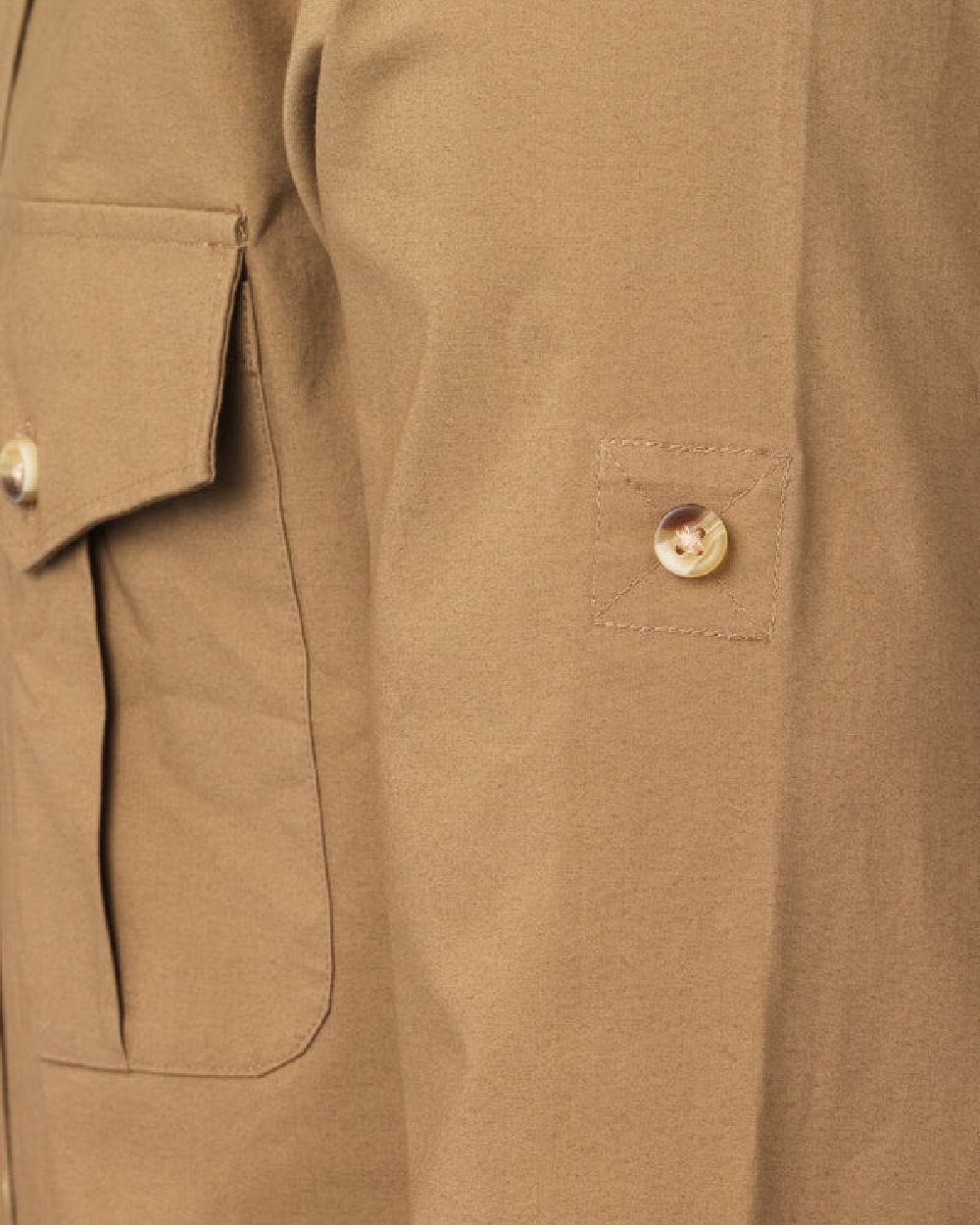 Desert Sand Coloured Laksen Mens Nairobi Shirt on white background #colour_desert-sand