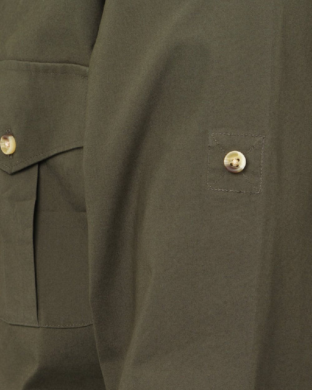 Olive Green Coloured Laksen Mens Nairobi Shirt on white background #colour_olive-green