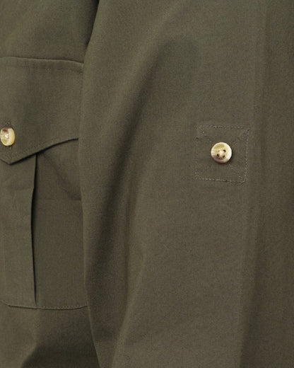 Olive Green Coloured Laksen Mens Nairobi Shirt on white background #colour_olive-green