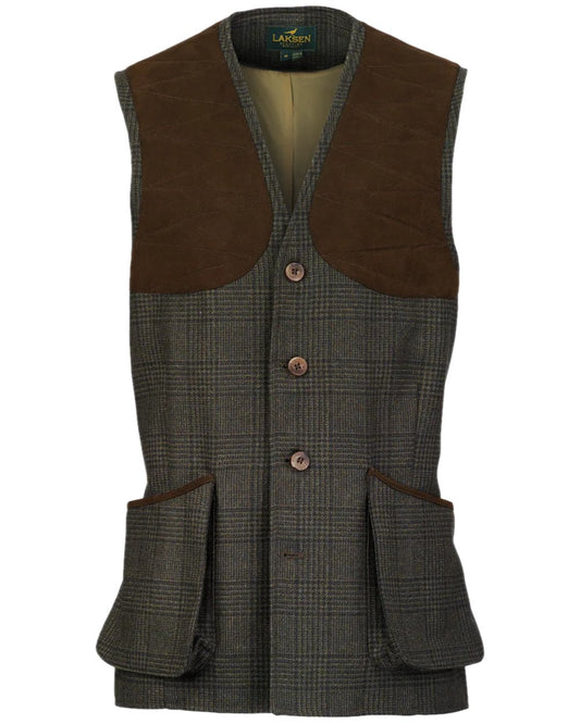 Willow Coloured Laksen Mens Willow Leith Shooting Vest on white background #colour_willow
