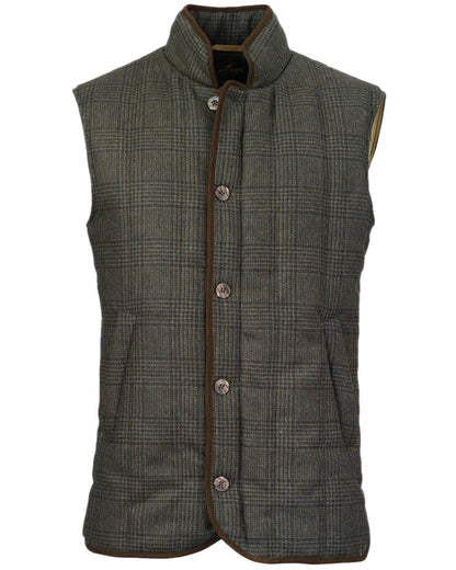 Willow Coloured Laksen Mens Willow Vertical Quilted Vest on white background #colour_willow
