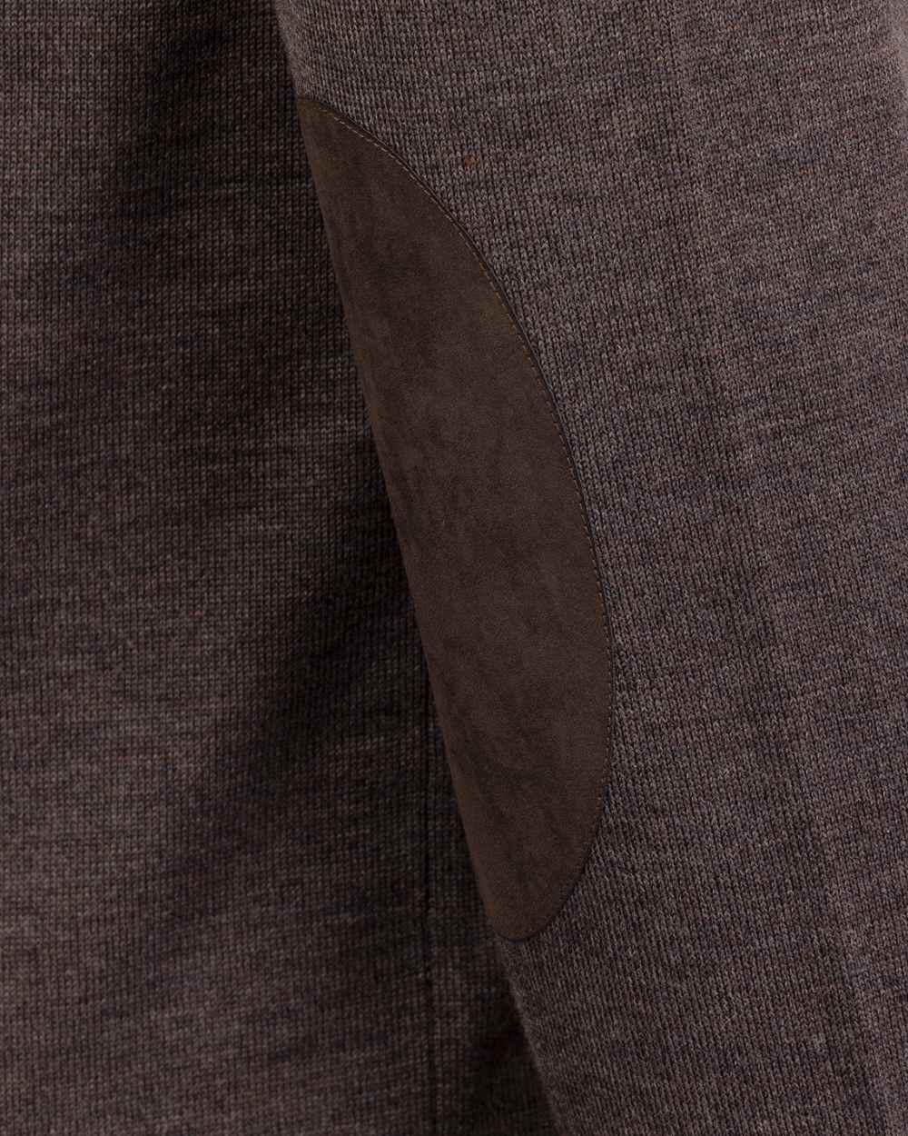 Chocolate Coloured Laksen Sussex V-Neck Sweater on white background #colour_chocolate