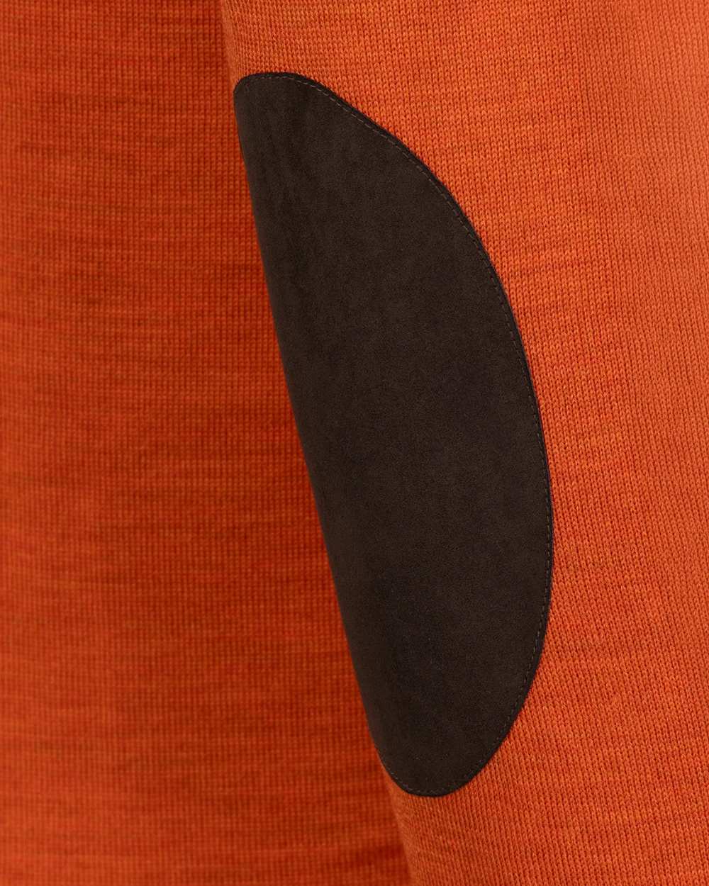 Orange Coloured Laksen Sussex V-Neck Sweater on white background #colour_orange