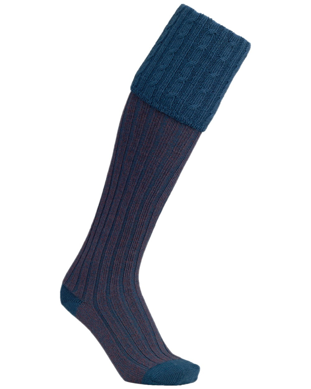 Cornflower Coloured Laksen Westwood Mix Shooting Socks on white background #colour_cornflower
