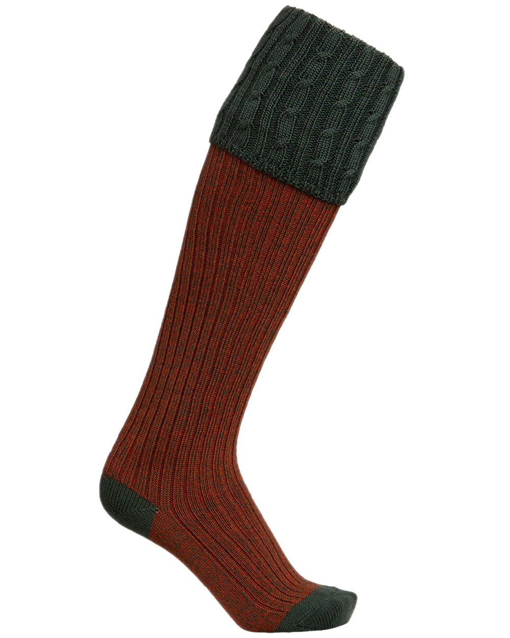 Forest Coloured Laksen Westwood Mix Shooting Socks on white background #colour_forest