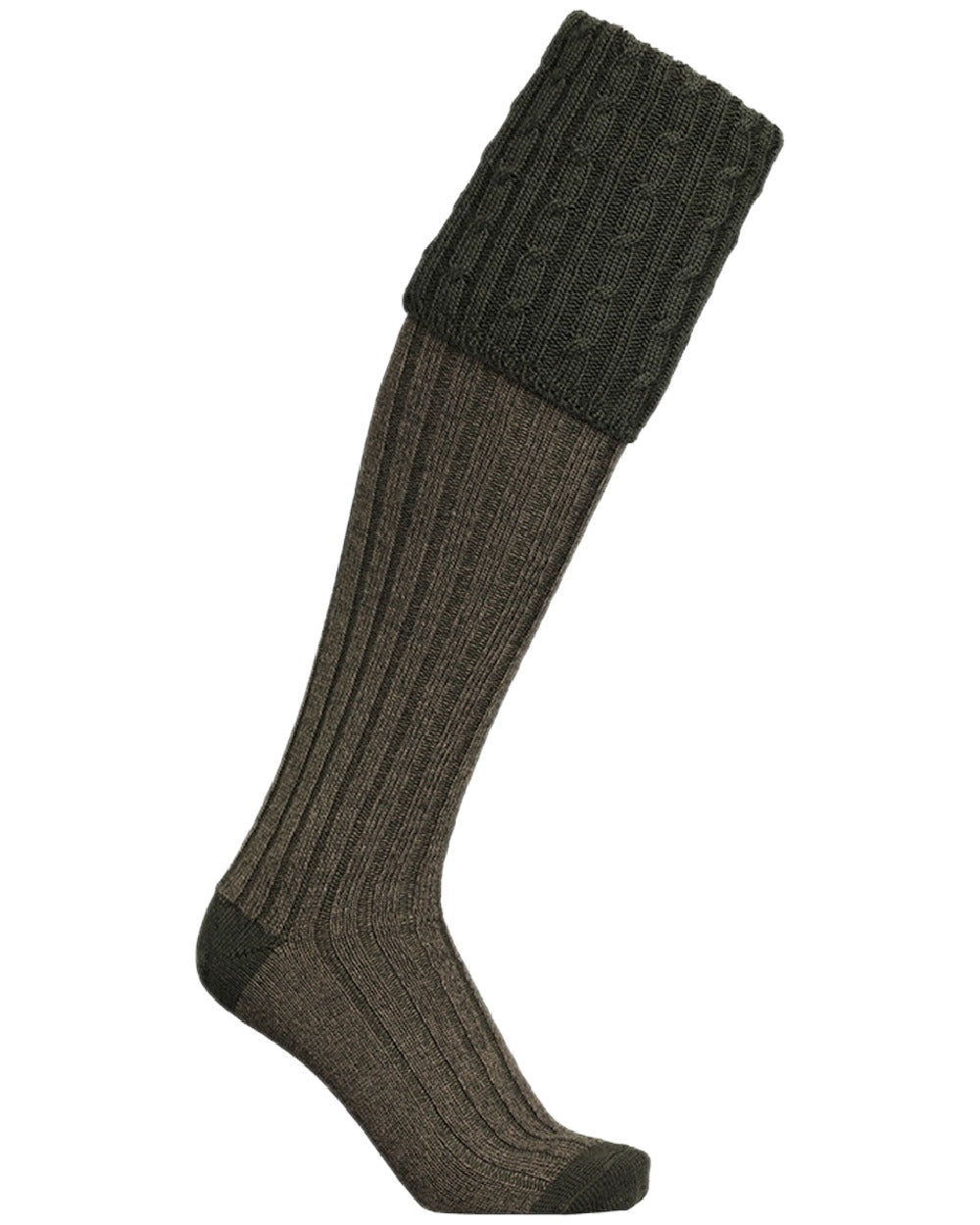 Loden Coloured Laksen Westwood Mix Shooting Socks on white background #colour_loden