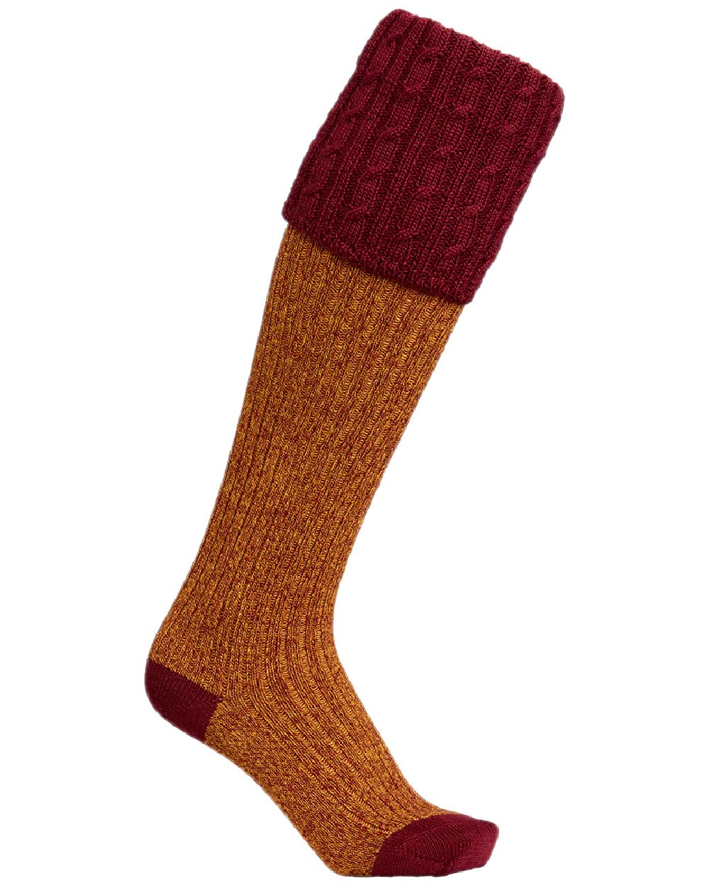 Wine Coloured Laksen Westwood Mix Shooting Socks on white background #colour_wine