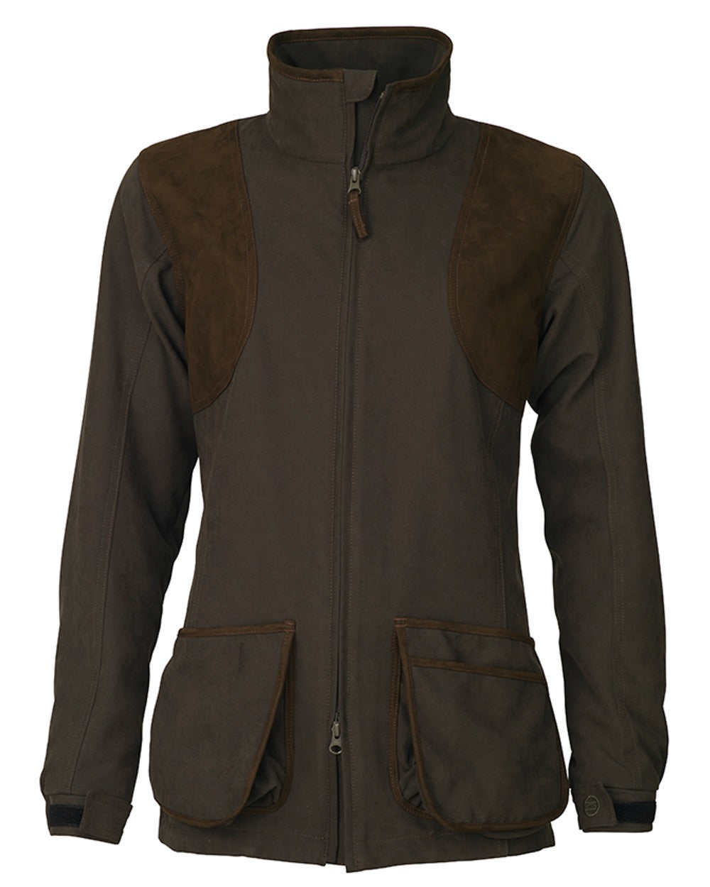 Olive coloured Laksen Womens Clay Pro Shooting Jacket With CTX on white background #colour_olive