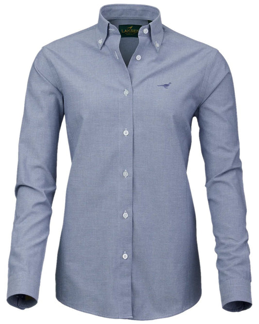 Light Blue Coloured Laksen Womens Karli Chambray Shirt on white background #colour_light-blue