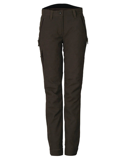 Olive coloured Laksen Womens Trackmaster Trousers with CTX on white background #colour_olive