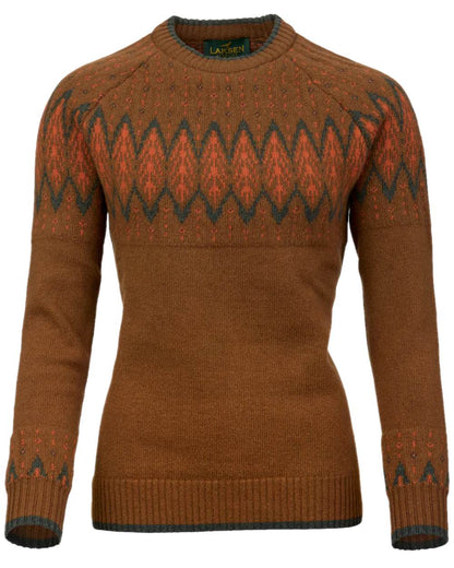 Multi Colour Coloured Laksen Womens Trondheim Jacquard Sweater on white background #colour_multi-colour