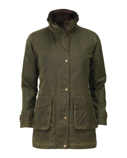 Laksen Ashley Wax Coat in Forest #colour_forest
