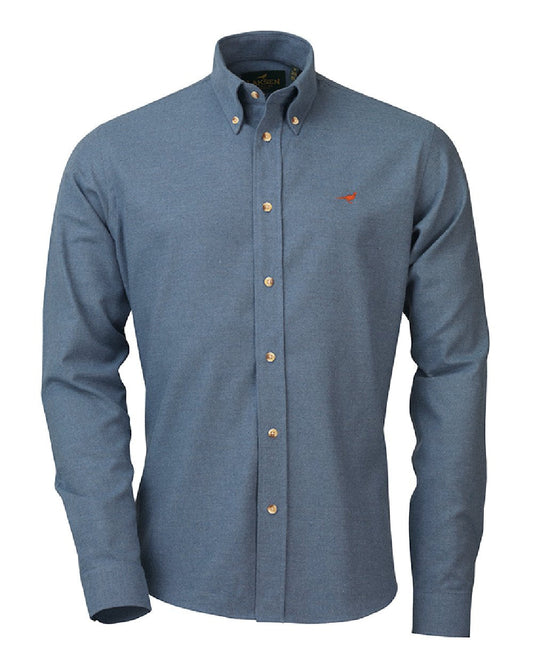 Blue coloured Laksen Baldwin Shirt on white background #colour_blue