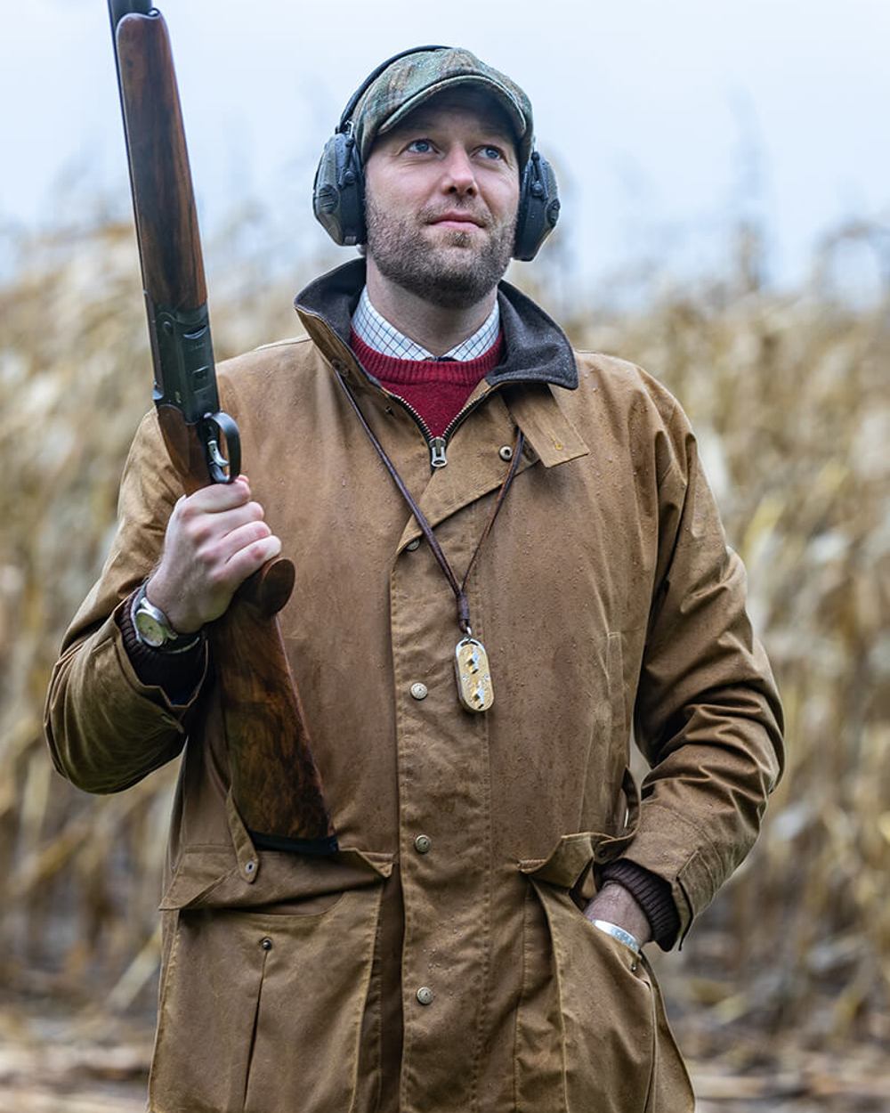 Laksen Enoch Wax Coat in Stone #colour_stone