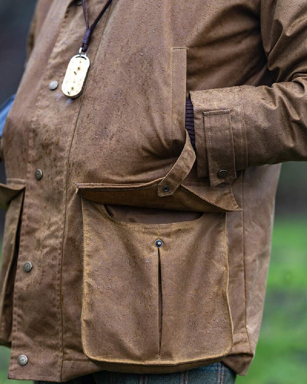 Laksen Enoch Wax Coat in Stone #colour_stone