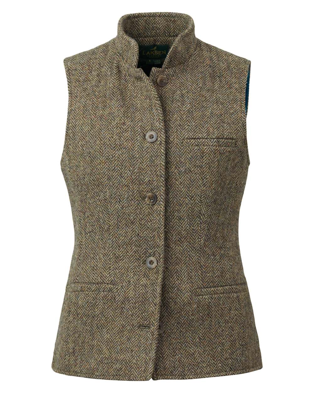 Laksen Hopnell Fife Tweed Vest On A White Background #colour_hopnell