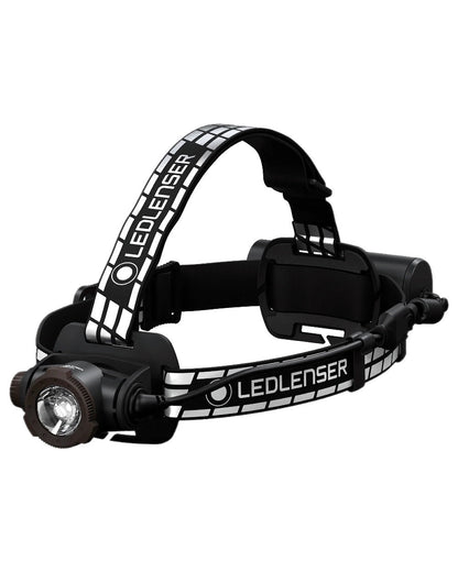 Black Coloured Led Lenser H7R Signature Rechargeable Head Torch on white background #colour_black
