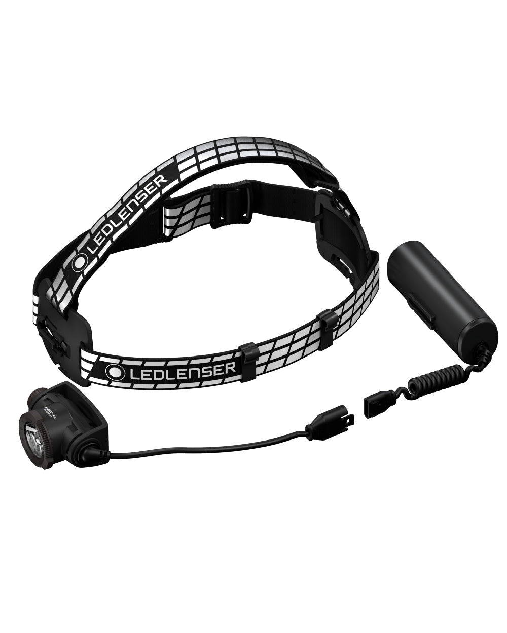 Black Coloured Led Lenser H7R Signature Rechargeable Head Torch on white background #colour_black