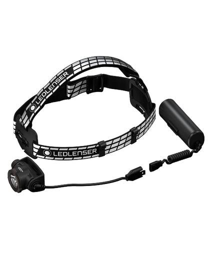 Black Coloured Led Lenser H7R Signature Rechargeable Head Torch on white background #colour_black