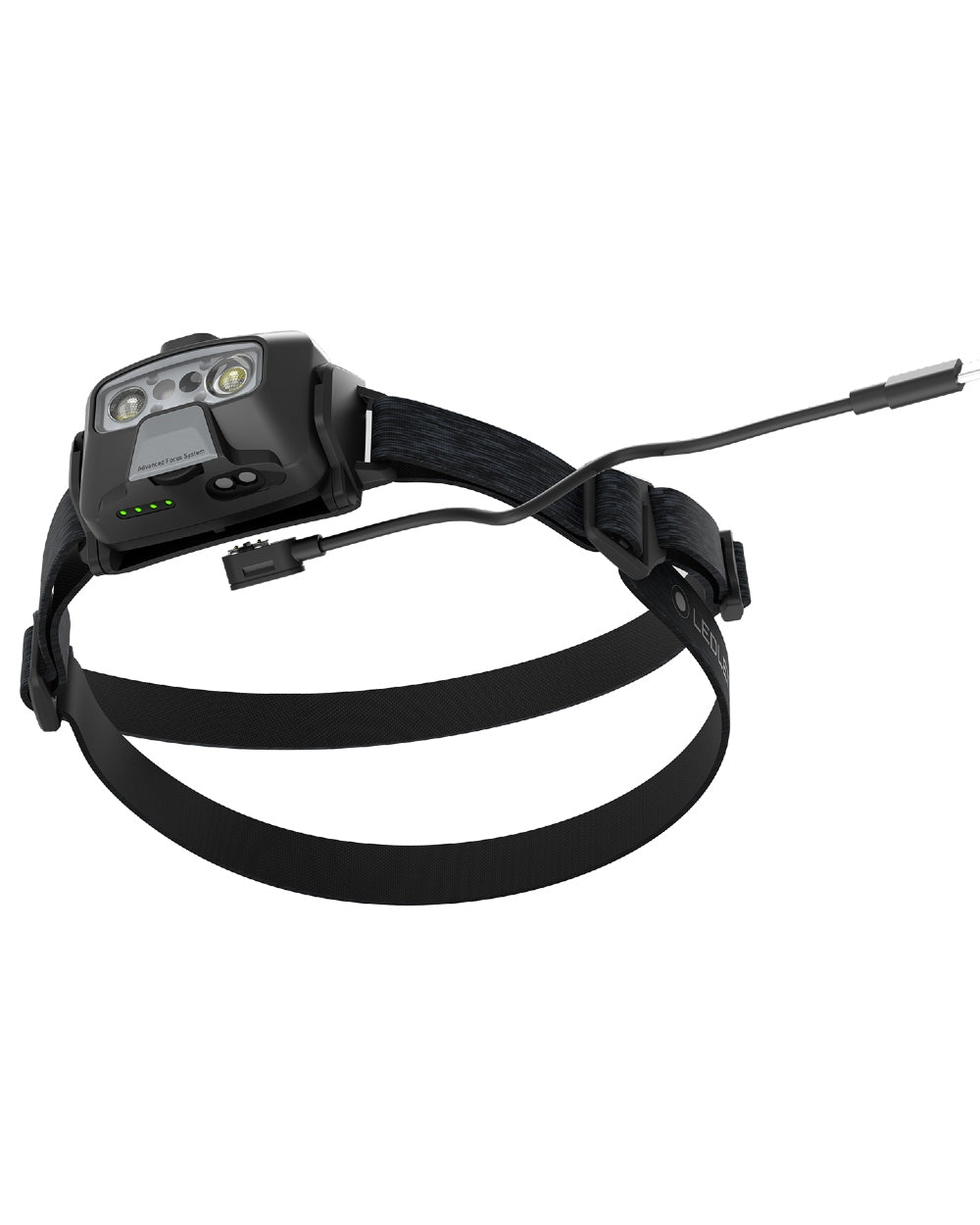 Black coloured Led Lenser HF6R Core Rechargeable Head Torch on white background #colour_black