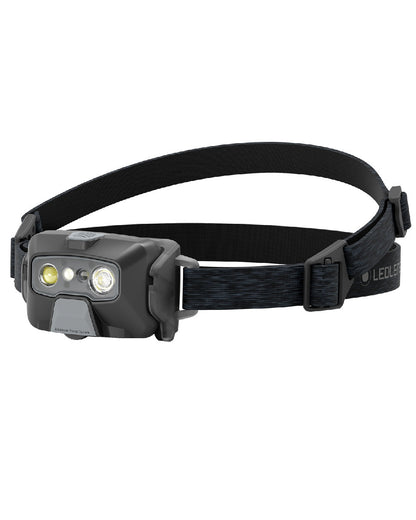 Black coloured Led Lenser HF6R Core Rechargeable Head Torch on white background #colour_black