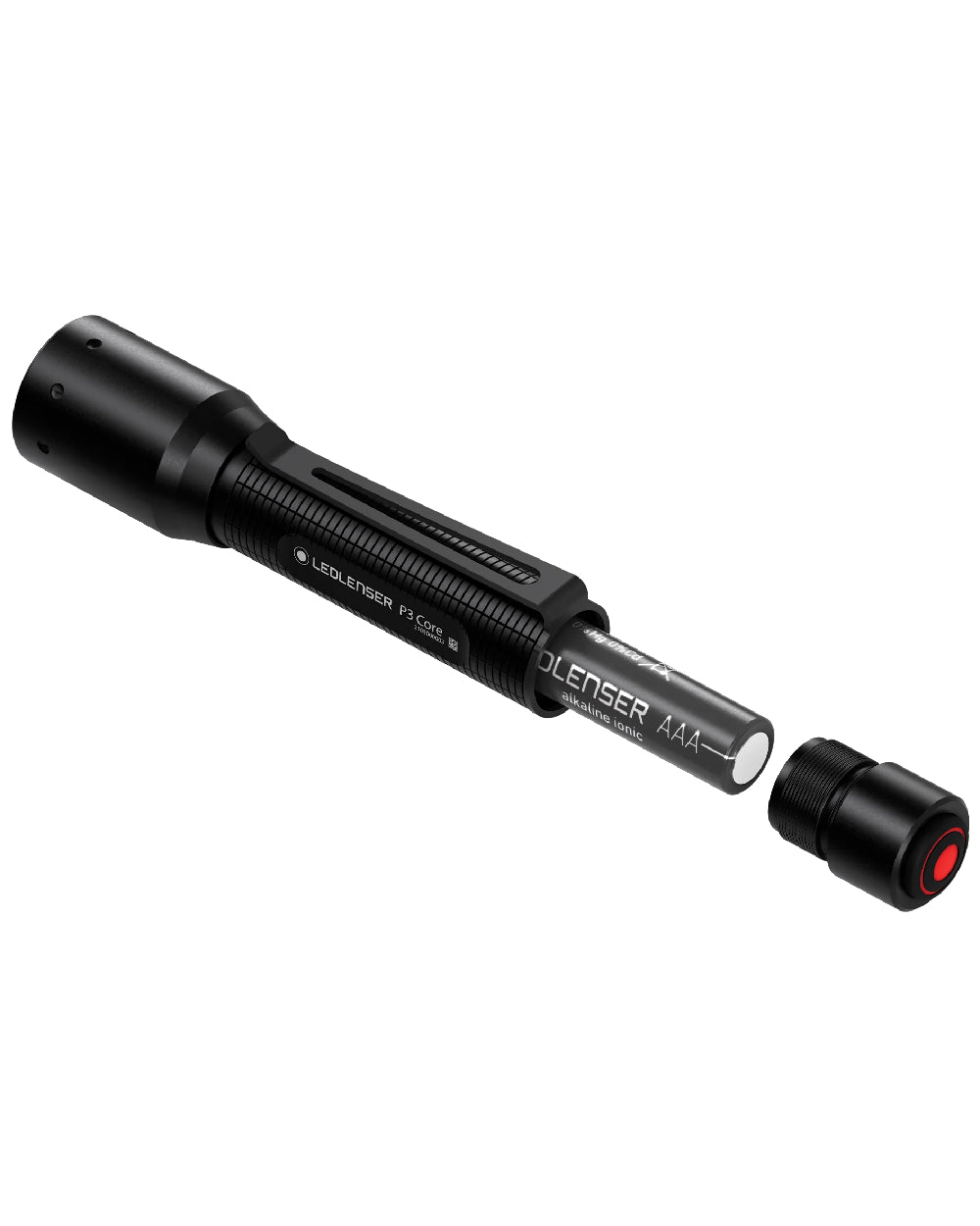 Black Coloured Led Lenser P3 Core Torch on white background #colour_black
